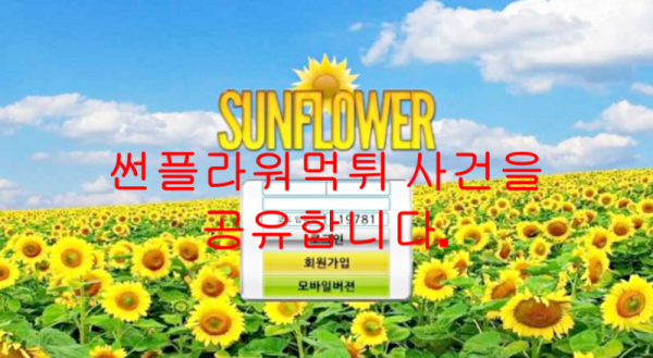 썬플라워먹튀 사건을 공유합니다.