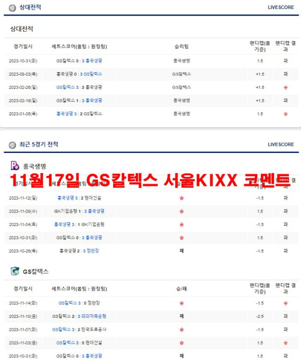 11월17일 GS칼텍스 서울KIXX 코멘트