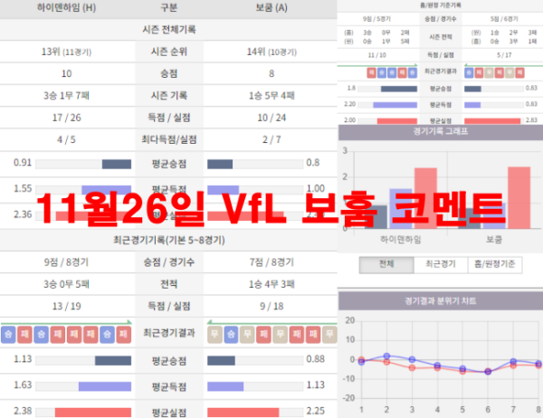 11월26일 VfL 보훔 코멘트